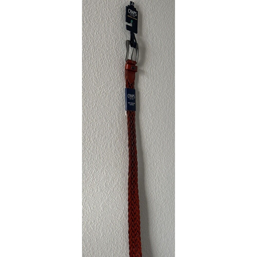 Men Chaps Brand Belt Brown Leather Size XL New